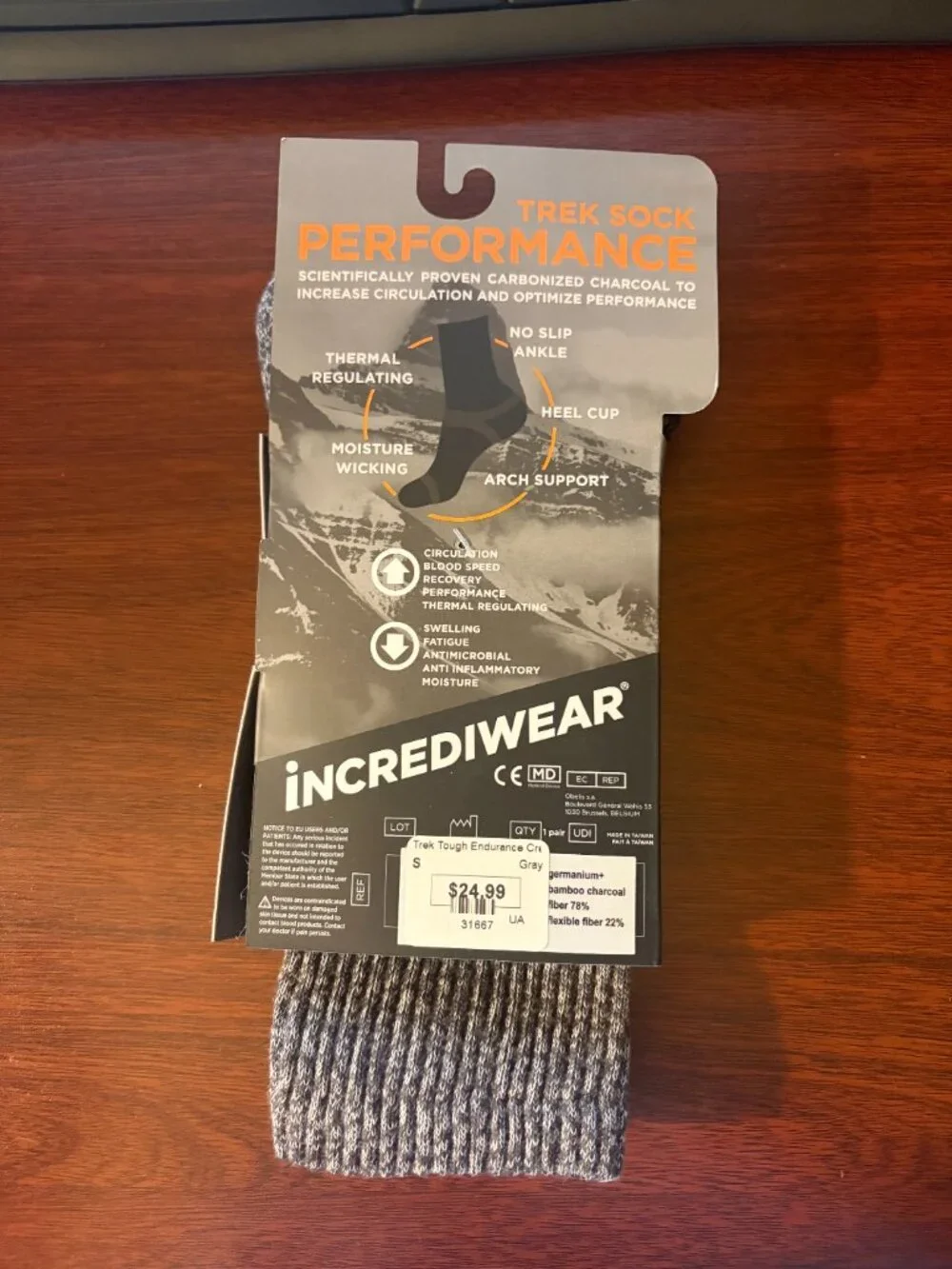 Incrediwear Trek Sock Charcoal